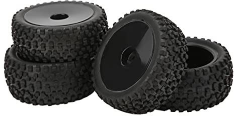 RiToEasysports RC-Reifen und 4 Stück RC-Reifen und Vorne Hinten mit 12-mm-Sechskant für 1/10-RC-Offroad-Auto-Upgrade-Teile (Schwarz)