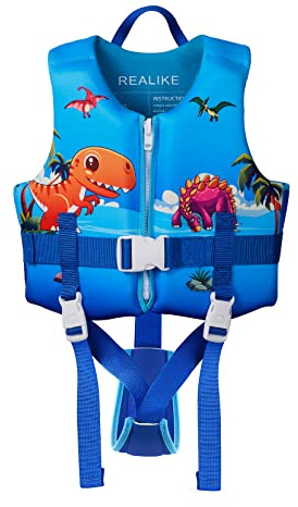 REALIKE Kids Swim Vest Toddler Floaties Adjustable Safety Strap Swimming Aids for Toddlers Children Float Swimsuit, Suitable for Age 2-10 Years/22-88lbs