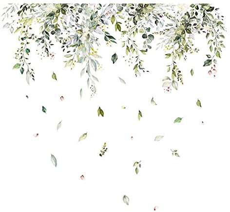 Sticker Muraux Plante Fleurs, Plante Autocollant Décoratifs, Sticker Mural Plante Tropicale Plinthe Autocollant Muraux Mural Stickers Décoration De Fenêtre Pour Chambre D'enfant, Salon, Chambre