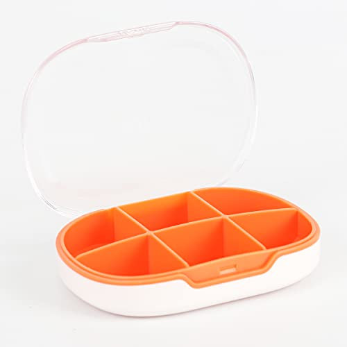 ALXBSONE Pillenbox 6 Fächer Tragbare Tablettenbox Reise Klein Medikamentenbox Mit füR Medikamente, Vitamine, FischöL, NahrungsergäNzungsmittel Usw(Weiß)
