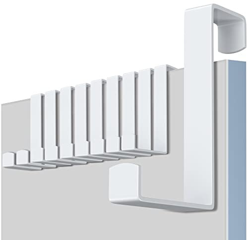 MOSUO Gancio per Porta, 10 Pezzi Porta Asciugamani Acciaio Inossidabile Porta Appendiabiti, Ganci Appendiabiti Per Camera Da Letto, Bagno, Cucina, Armadietto, Bianco