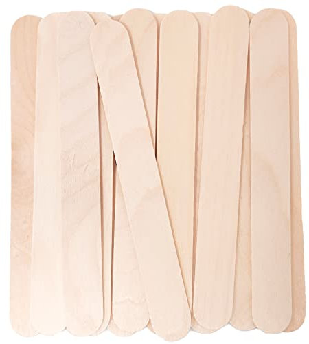 Makerstep 100 Large Wood Wax Sticks. Professional Large Applicator Spatulas for Waxing, Ideal for Body, Hair Removal