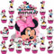Cake Toppers, 25PCS Cupcake Toppers Cake Toppers Happy Birthday Cake Decoration Cartoons Birthday Cake Decoration Themed Party Decorations for Baby Shower, Kids Birthday Party Su
