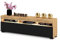 Euro Style TV-Schrank mit LED Stand Tv-Lowboard für Wohnzimmer Schlafzimmer Fernsehschrank Fernsehtisch Sideboard HiFi-Schrank Kommode 60 Zoll, Golden Eiche/Schwarz, 140cm