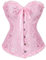 Vrapo Corsetto Bustino da donna, Corset con lacci in vita, lingerie modellante, Rosa, XS