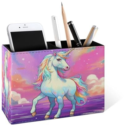 Famame Einhorn-Stiftehalter in Regenbogenfarben für den Schreibtisch, Schreibtisch-Behälter, Stiftebecher, Aufbewahrung, Arbeitszimmer, Tisch, Stifte-Organizer, Make-up-Pinselhalter für Büro und