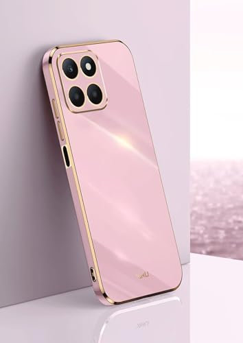 JIAFEI Custodia per Honor X8b, Dorato Bordo Placcatura Design TPU Silicone Cover Protettiva. Viola