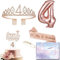 Rose Gold Birthday Crown Headband Sash and Tiara for Girls' 4th Birthday Gifts - Includes Crown Pin, Balloons, Cake Topper, Candle