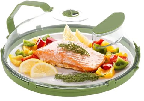 AIYING Microwave Splatter Guard Lid | Transparent Microwave Plate Food With Handle | Dish Bowl Serving | BPA Free | Home Kitchen Gadgets Accessories