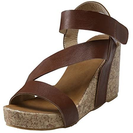 Bastwahl Keilabsatz Schuhe Damen Mit Absatz Offene Zehen Abendschuh Wedges Plateau Bequem Breite Füße Sommer Freizeit Zehentrenner Wandersandalen Mit Kork-Fußbett Bohemian