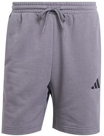 adidas Herren Essential Three Stripes French Terry Short, Grey strata/Black, L
