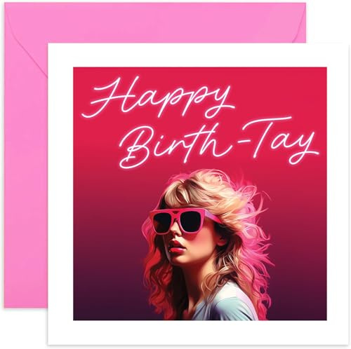 Happy Birth-TAY Taylor Grußkarte für sie – Geburtstagskarte für Musikfans – stilvolle Geburtstagskarte für sie, Frauen, Freundin, Bestie, Tochter, Schwester – 16., 18., 21., 30. Geburtstag
