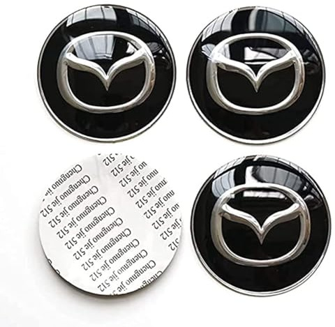 4 Stück Radnabenkappen für Mazda 65mm, Nabendeckel Aufkleber Radnabenabdeckung Nabenkappen Radnabenkappen Felgen Aufkleber Auto