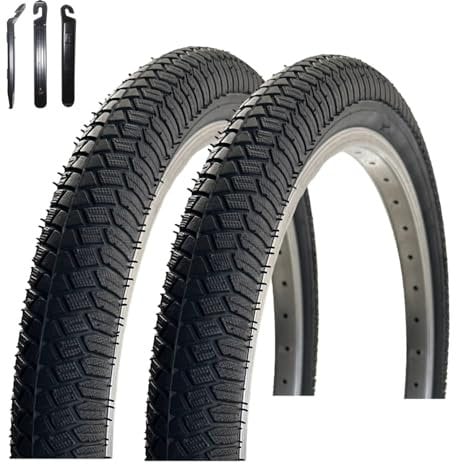 2 x VEE Rubber V186 20 Fahrradreifen Schwarz 50-406 (20 x 1,95) inkl. Reifenheber