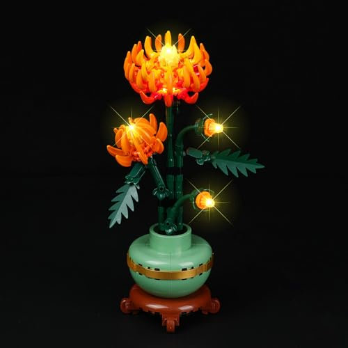 cooldac Kit di illuminazione a LED compatibile con Lego Icons Crisantemo, set di illuminazione a LED, compatibile con Lego Chrysanthemum 10368 (solo luci, nessun modello)