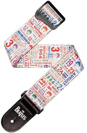 D'Addario Beatles 1964 US Tour Ticket Stubs Gitarrengurt, Mehrfarbig