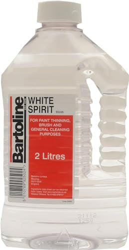 White Spirit Solvent for Stripping Paint, Cleaning Paint Brushes, Paint Thinner, Stain Remover, Oil-Based Paints, Varnishes 2 Litre