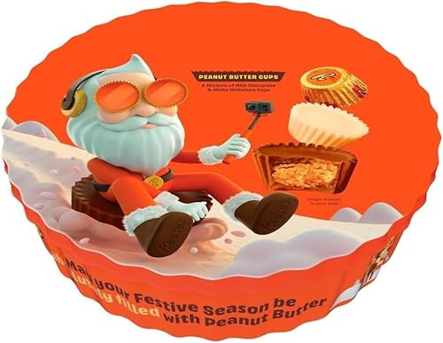 Holiday Chocolate Gift Tub, Assorted Christmas Chocolates for Sharing & Gifting (Reese’s Peanut Butter Miniatures Gift Tin 309g)
