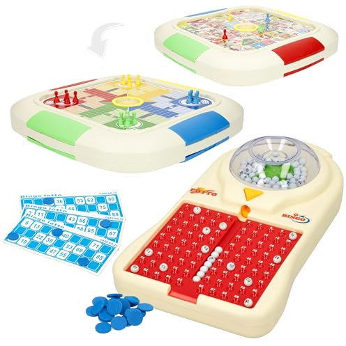 ColorBaby Set 3 Juegos de Mesa, Bingo electrónico, Parchís, El Juego de la oca, Set Completo con tableros y fichas, para más de 2 Jugadores, Juguetes niños 5 años (47945)