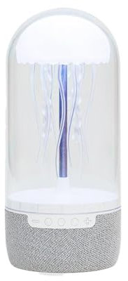 Enceinte méduse Bluetooth avec lampe d'ambiance LED – Veilleuse portable et haut-parleur sonore, 8 couleurs changeantes motif méduse, idéal pour une utilisation de chevet ou de bureau