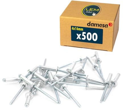 Lot de 500 - Rivet pop aveugle tête plate aluminium/acier 4x16 mm