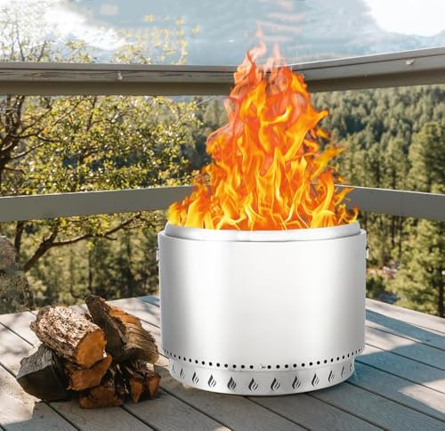 GAOMON Stove Bonfire 2.0, 41.5 cm rauchfreie Feuerstelle, 360° Luftstrom & Abnehmbare Aschekanne, Edelstahl Holzkamin Tragbare Feuerstelle im Freien, für 3-5 Personen, 7,7 kg