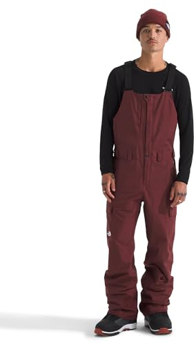 The North Face Men's Freedom Bib - Waterproof Ski & Snowboard Overalls, Non-Insulated, Adjustable Suspenders, Mesh Venting, Sumac, Large Short