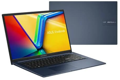 ASUS Vivobook 17.3 FHD Laptop, Intel Core i3-1215U, 8GB Memory, 512GB SSD, Quiet Blue, Windows 11 Home in S Mode, X1704ZA-I38512
