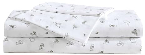 Eddie Bauer - Sheet Set, Luxurious Cotton Percale Bedding with Matching Pillowcases, Crisp & Cool, Fully Elasticized (Camp Green, Full)