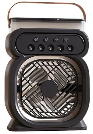 lmoikesz Ventilateur de climatisation portable, son doux, grande capacité, batterie, trois vitesses, chaud, trois en un, climatiseur ABS, noir