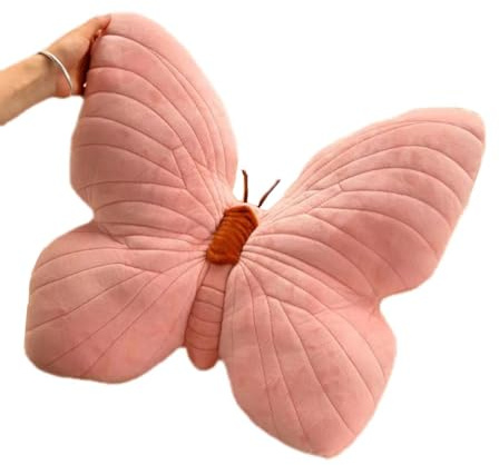 NatureMan Cuscino decorativo a forma di farfalla per soggiorno, camera da letto, divano, letto - 40 x 33 cm - Rosa