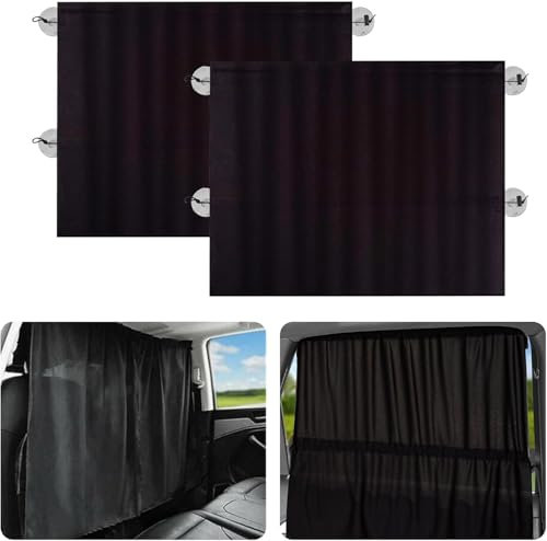 JINJUMEI 2 Pièces Pare Soleil Voiture Bébé 65 x 50 cm Fenêtre Latérale de Voiture Rideau Occultant avec Ventouse pour la Protection Solaire, Anti-Regard, Protégeant Les Passagers