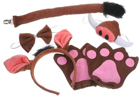 COLLBATH Schweinchen-kostüm-set Mit Ohren-stirnband Künstlicher Nase Fliege Und Handschuhen Für Cosplay-party