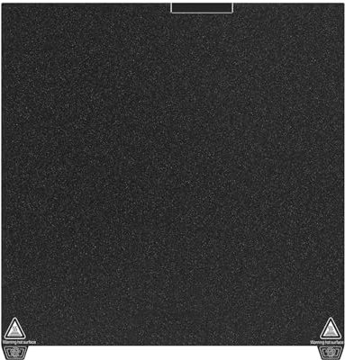 K2 Plus Bauplatte, Doppelseitiges schwarzes texturiertes PEI Blatt Druckbett Plattform für Creality K2 Plus 3D Drucker, 370x370mm flexible Federstahlplatte Heizbett-Ersatz