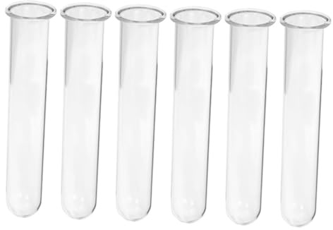 HEALLILY 6pcs Glass Test Tube Flower Vase Set 2.5x3x15cm Hydroponic Propagation Tubes for Desktop Plant Propagation Home Office Decoration
