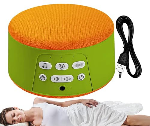 White Noise Machine, Portable White Sound Machines for Sleeping, 4.65x4.65x2.2 Inches Rechargeable Sleeps Aid Gadget with Auto-Off Timer, Soothing Sleep Sounds Baby, Kids, Adults