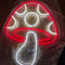 NEON LED Licht, dekorative Wand-Leuchte, Pilz, Fliegenpilz rot weiß, ca. 33 x 27 cm, Deko-Licht, Wohnzimmer, Gaming-Zimmer, Nachtlicht für Schlafzimmer, Gamer Design-Lampe, USB-Betrieb