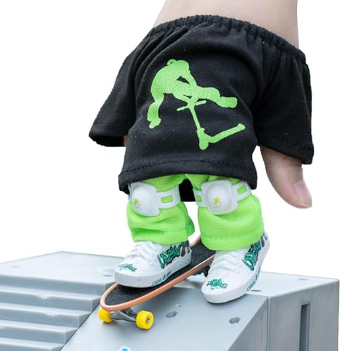 Dmuzsoih Finger Scooter Set, Fingerroller Set, Skateboard Pädagogische, Zweirad Roller Scooter Schuhe Mit Hose Und Schuhen Für Kindertischspiele