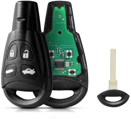 Porte-clefs de Voiture à 4 Boutons pour Saab 93 95 9-3 9-5 WF 434Mhz ID46 | FCCID:LTQSAAM433TX,ID46 Chip ,Porte-clefs à Distance de Remplacement