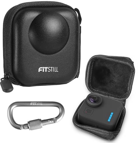 FiTSTILL Schwarzes Mini-Aufbewahrungsgehäuse für Go Pro Max 2/Max 2025/Max(2019), wasserdichte und Stoßfeste Schutzhülle zur direkten Befestigung von Selfie-Sticks und Stativen, Go Pro Max 2-Zub