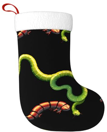 Weihnachtsdeko Socken HJFCZH Tausendfüßler und Schlange Drucke Heimdekoration Weich und bequem für Büro Weihnachtsbaum Kamin