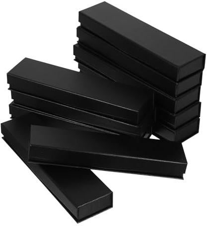MAGICLULU Schwarze Magnet Stifte Geschenkbox mit Klappdeckel aus Dickem Karton Stifteetui Kompakt für Füllfederhalter Kugelschreiber Schmuck und Uhren Reiseetui für Präsentation