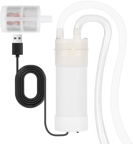 Flintronic Mini Water Pump, 5V Electric Self Priming Water Pump, with 1M PVC Hose and 3M Waters Hoses, Portable Vacuum Pumps for Waters, Liquid, Drill, Cutting Machines