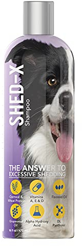 Shed-X Shed Control Shampoo for Dogs, 16 oz – Reduce Shedding – Shampoo Infuses Skin and Coat with Vitamins and Antioxidants to Clean, Release Excess Hair, and Exfoliate