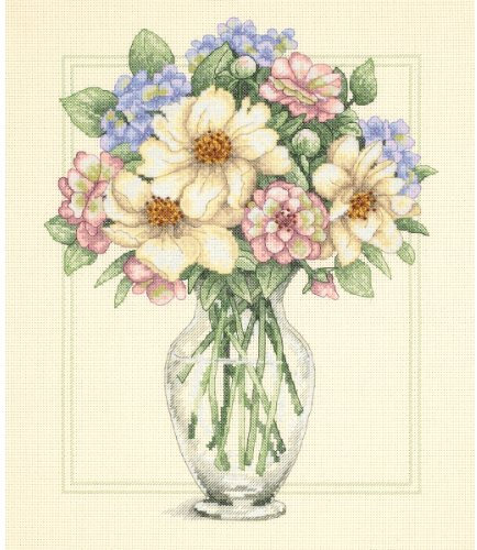 Dimensions Flowers In Tall Vase Counted Cross Stitch Kit-12X14 14 Count
