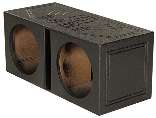 Q Power Dual 12 Inch Subwoofer Box, High-Performance Vented Speaker Enclosure, Black