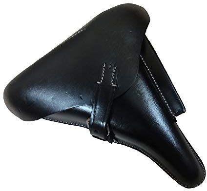 Warreplica WW2 9mm deutsches P.08 Luger Pistolenholster (OTTO Sindle) Hartschalen-Reproduktion – Authentische Militär-Seitenwaffentasche aus Leder aus dem Zweiten Weltkrieg für Sammler