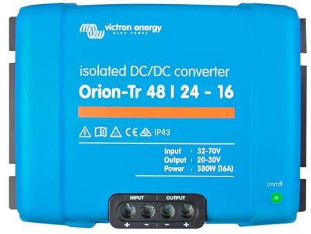 Victron Energy Orion-Tr Spannungswandler - 48/24-Volt 16 Ampere 380-Watt - IP43 Geschützt - DC-DC Konverter für Doppelbatteriesysteme - Isoliert
