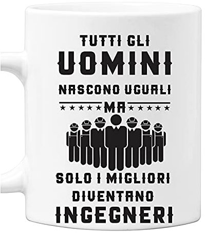 bubbleshirt Tazza Mestieri - tutti gli uomini nascono uguali ma solo i migliori diventano ingegneri - idea regalo compleanno Mug in ceramica 11oz