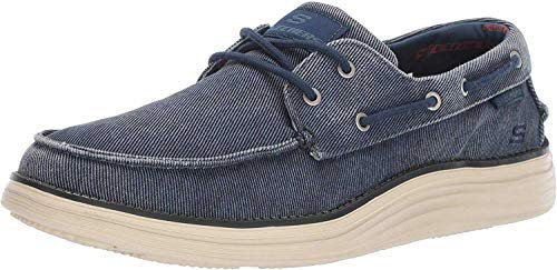Skechers STATUS 2.0 LORANO, Mocasines para Hombre, Navy Canvas, 42 EU
